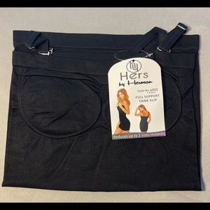 Black One Piece Full Support Tank Slip Camisole